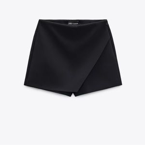 Zara Black Asymmetrical Skort Size Small